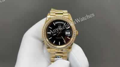 8+ Factory Rolex Daydate 36/40mm DD 3255 Movement Black Face Index Watch